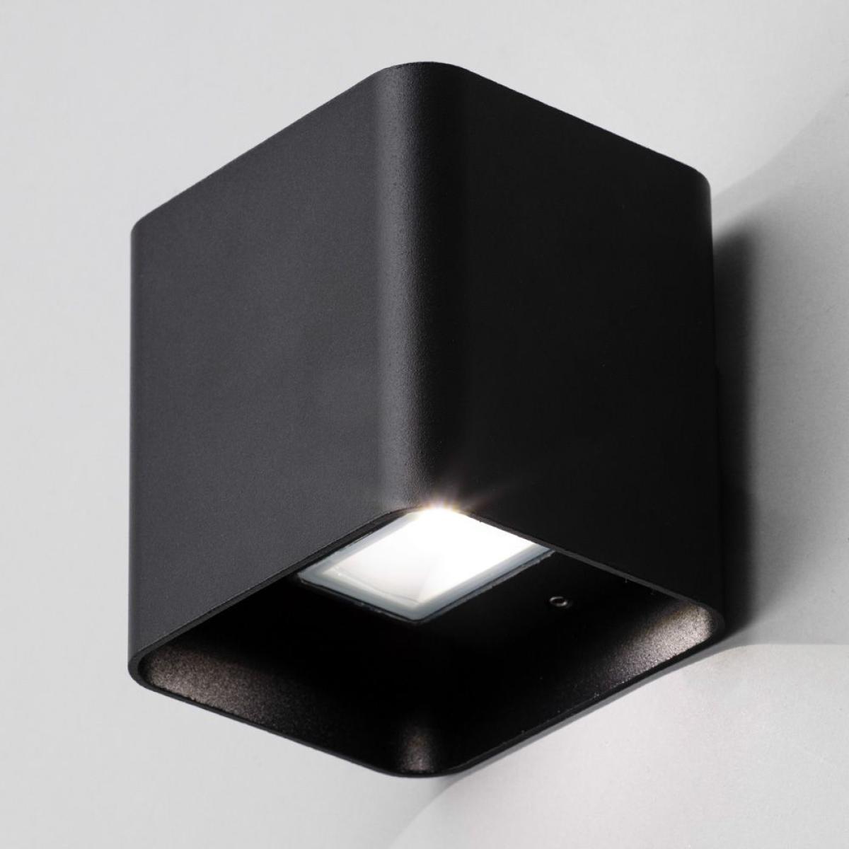 Cameron Outdoor LED Square Up and Down Wall Light, Black – image 3