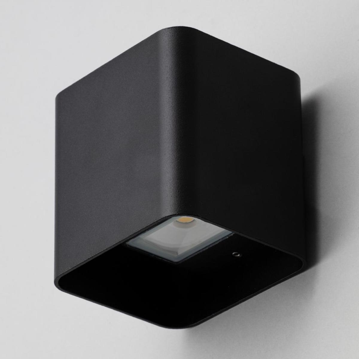 Cameron Outdoor LED Square Up and Down Wall Light, Black – image 4