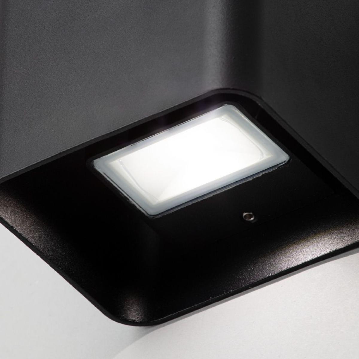 Cameron Outdoor LED Square Up and Down Wall Light, Black – image 5