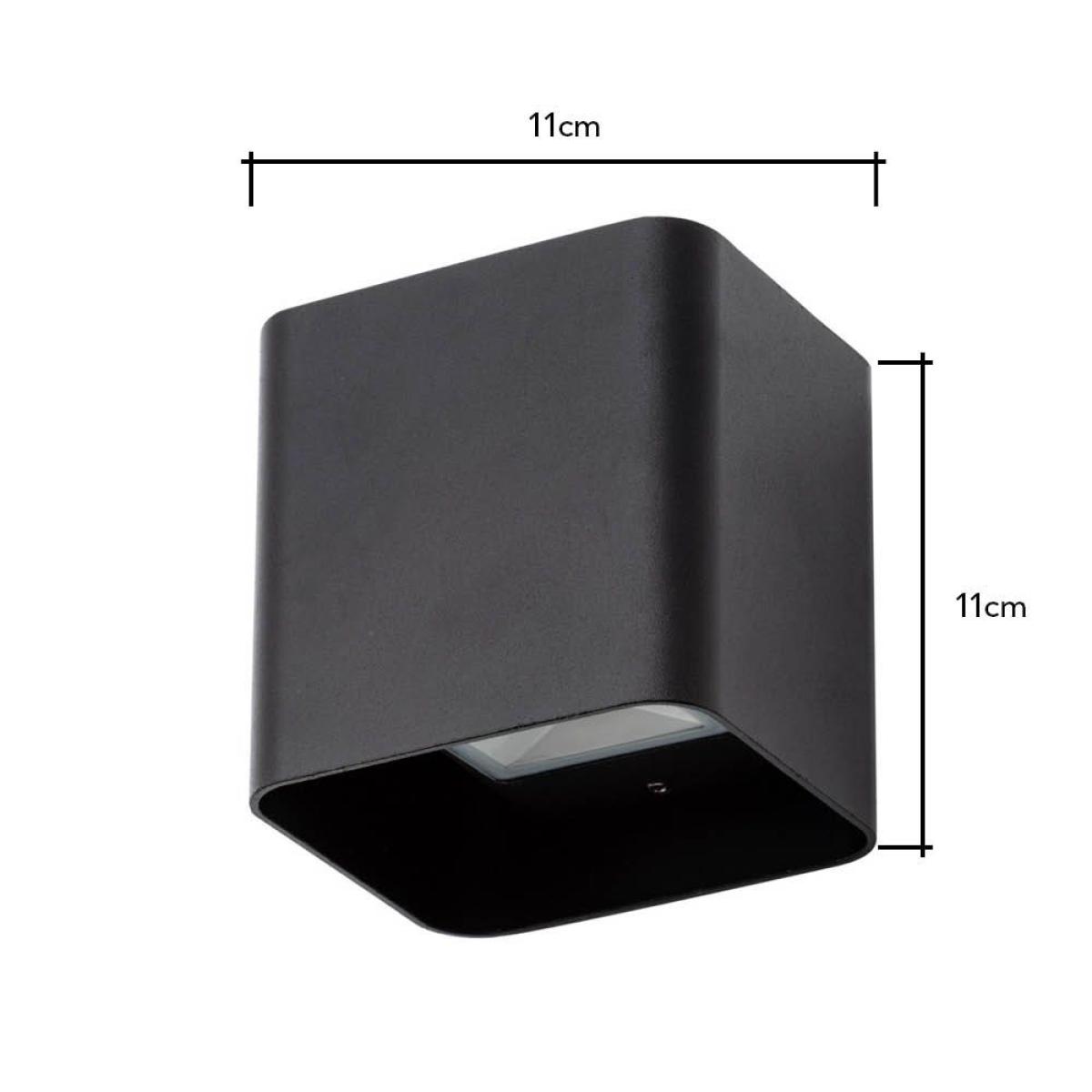 Cameron Outdoor LED Square Up and Down Wall Light, Black – image 6