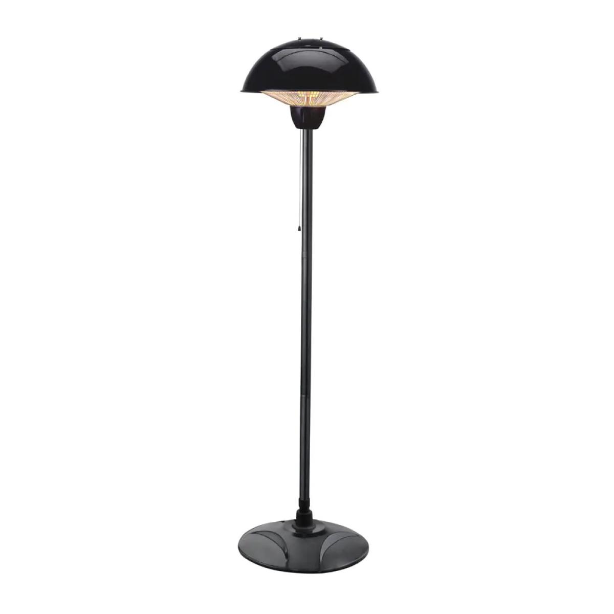 1500 Watt Floor Standing Halogen Element Outdoor Heater, Black – image 5
