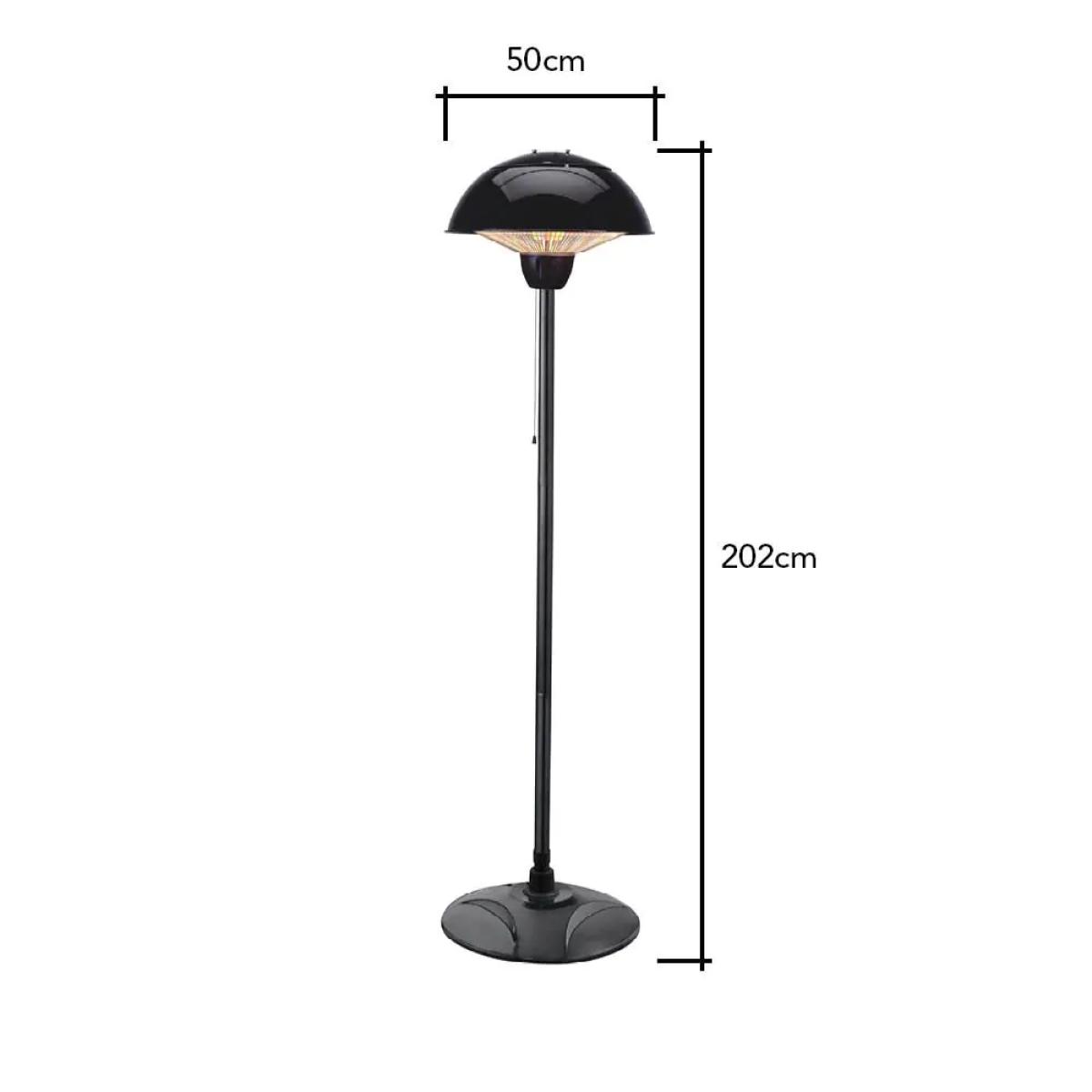 1500 Watt Floor Standing Halogen Element Outdoor Heater, Black – image 6