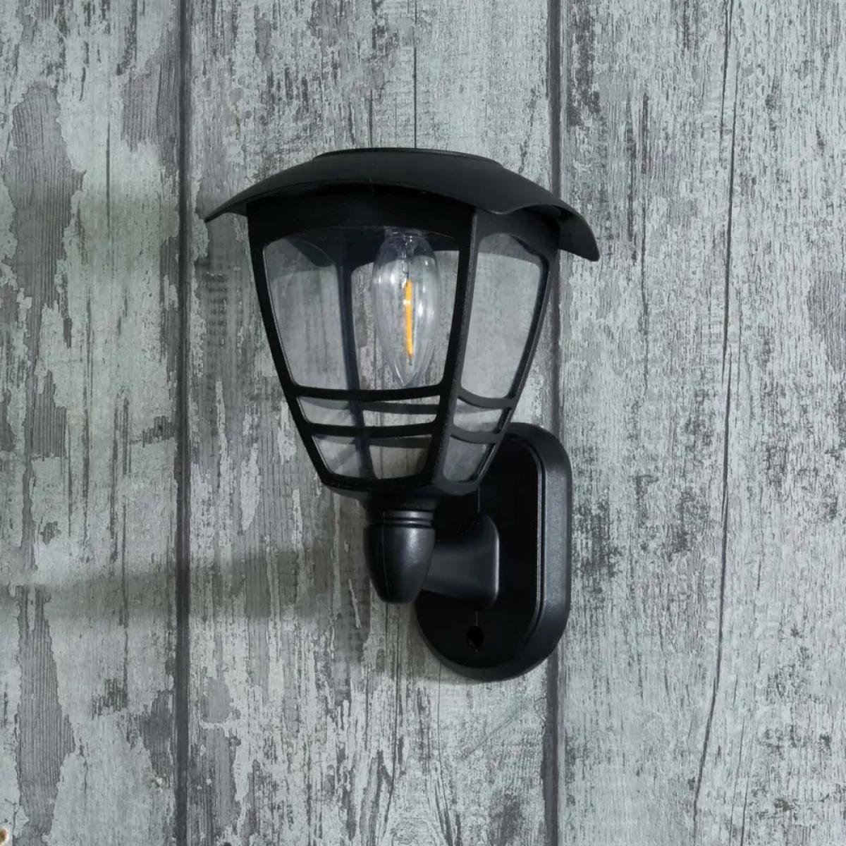 Alzir Outdoor LED Solar Wall Light, Black – image 2