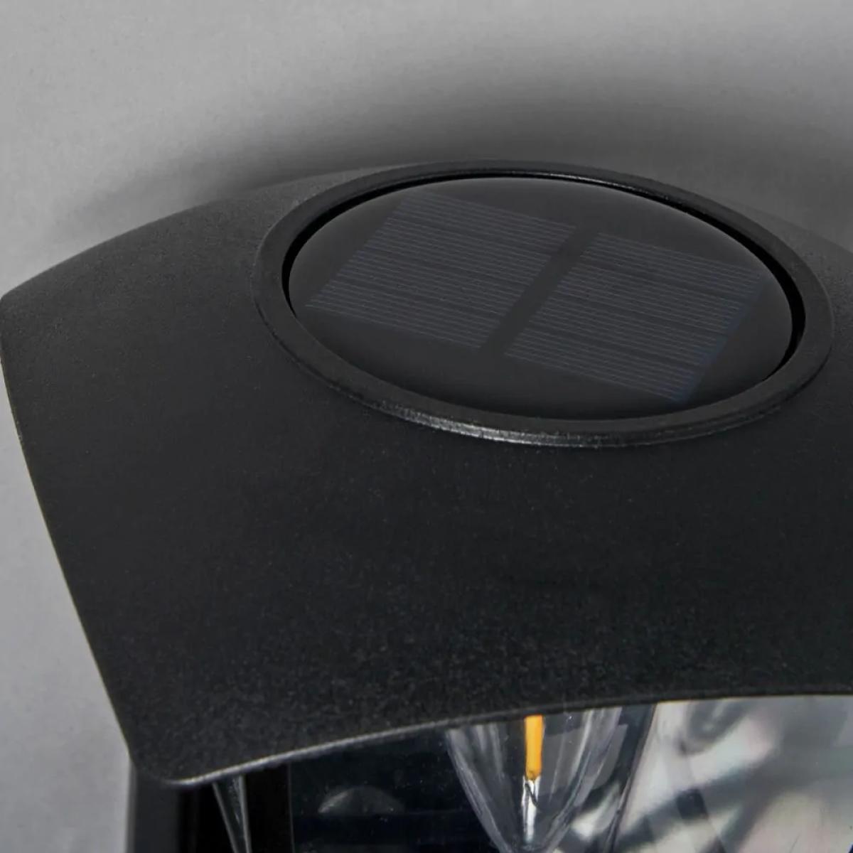 Alzir Outdoor LED Solar Wall Light, Black – image 6