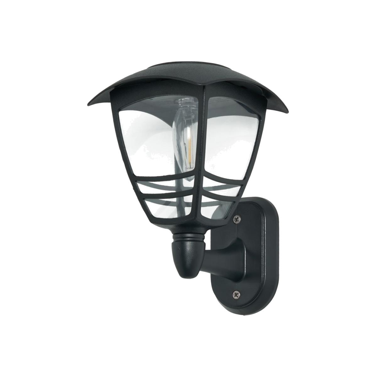 Alzir Outdoor LED Solar Wall Light, Black – image 1