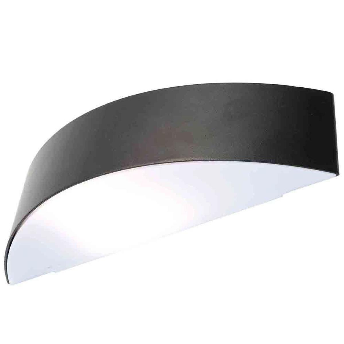 Stanley Brenta Outdoor Curved Aluminium Up & Down Wall Light, Black – image 2