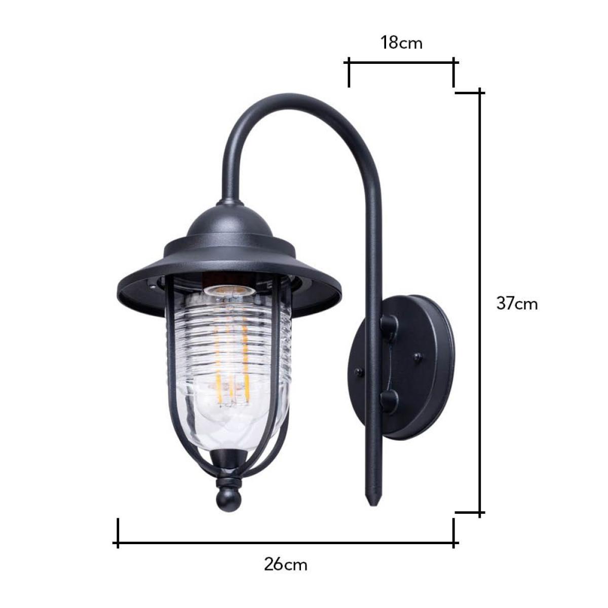 Walker Outdoor Fishermans Style Wall Light, Black – image 6