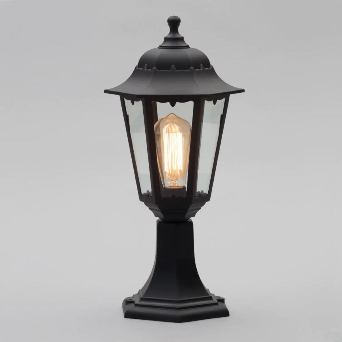 Ferris Outdoor Polycarbonate Short Post Lantern, Black – image 3