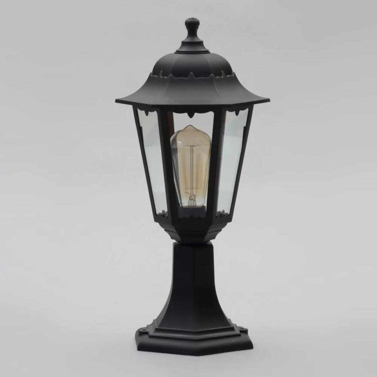 Ferris Outdoor Polycarbonate Short Post Lantern, Black – image 4