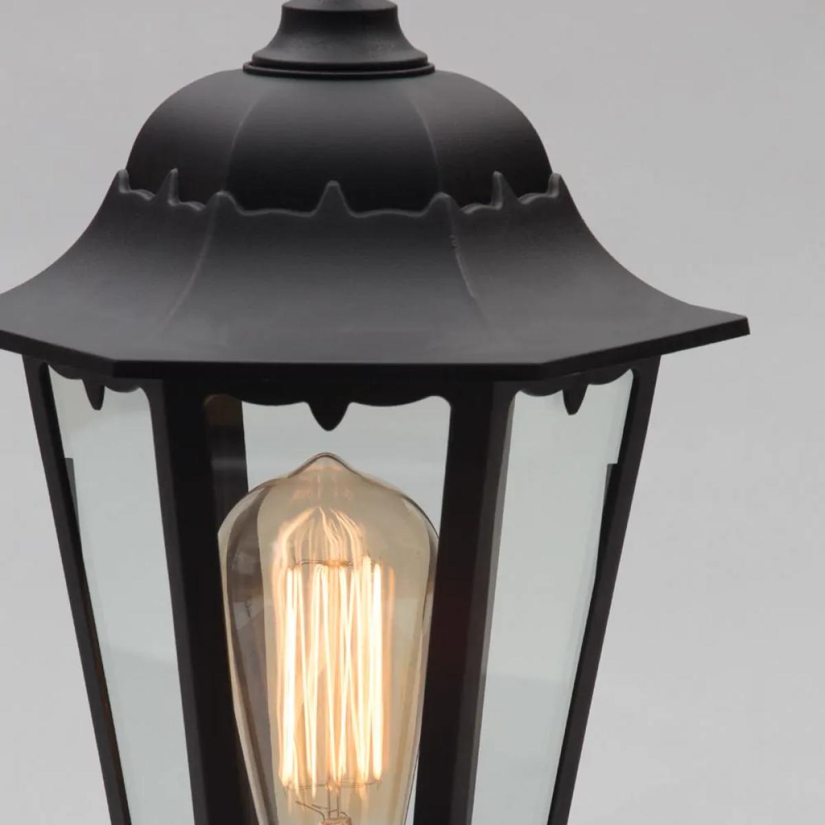 Ferris Outdoor Polycarbonate Short Post Lantern, Black – image 5