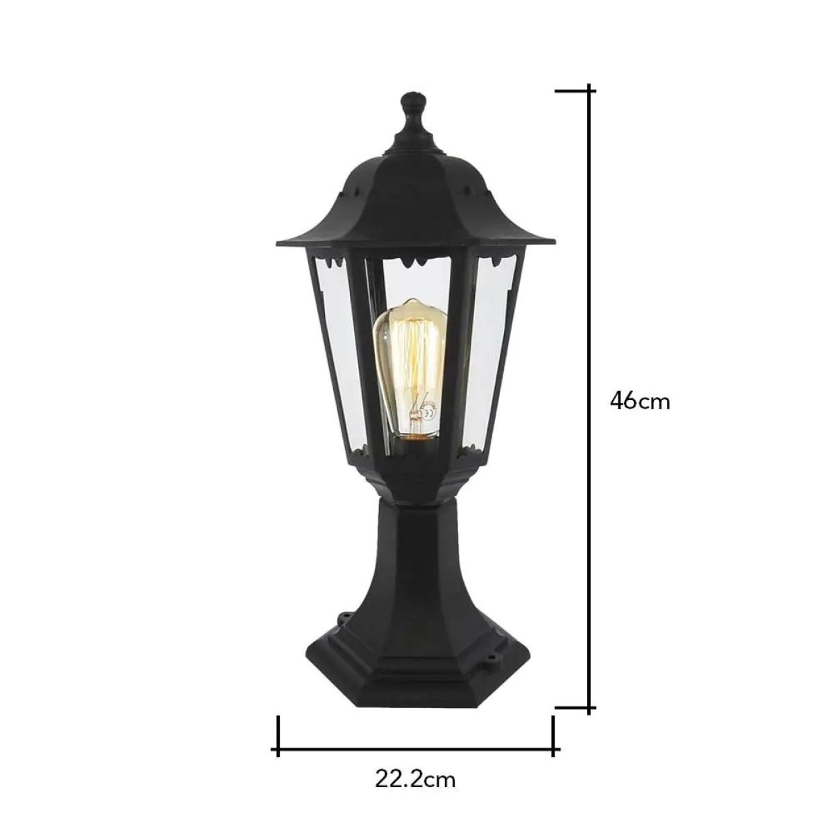 Ferris Outdoor Polycarbonate Short Post Lantern, Black – image 6