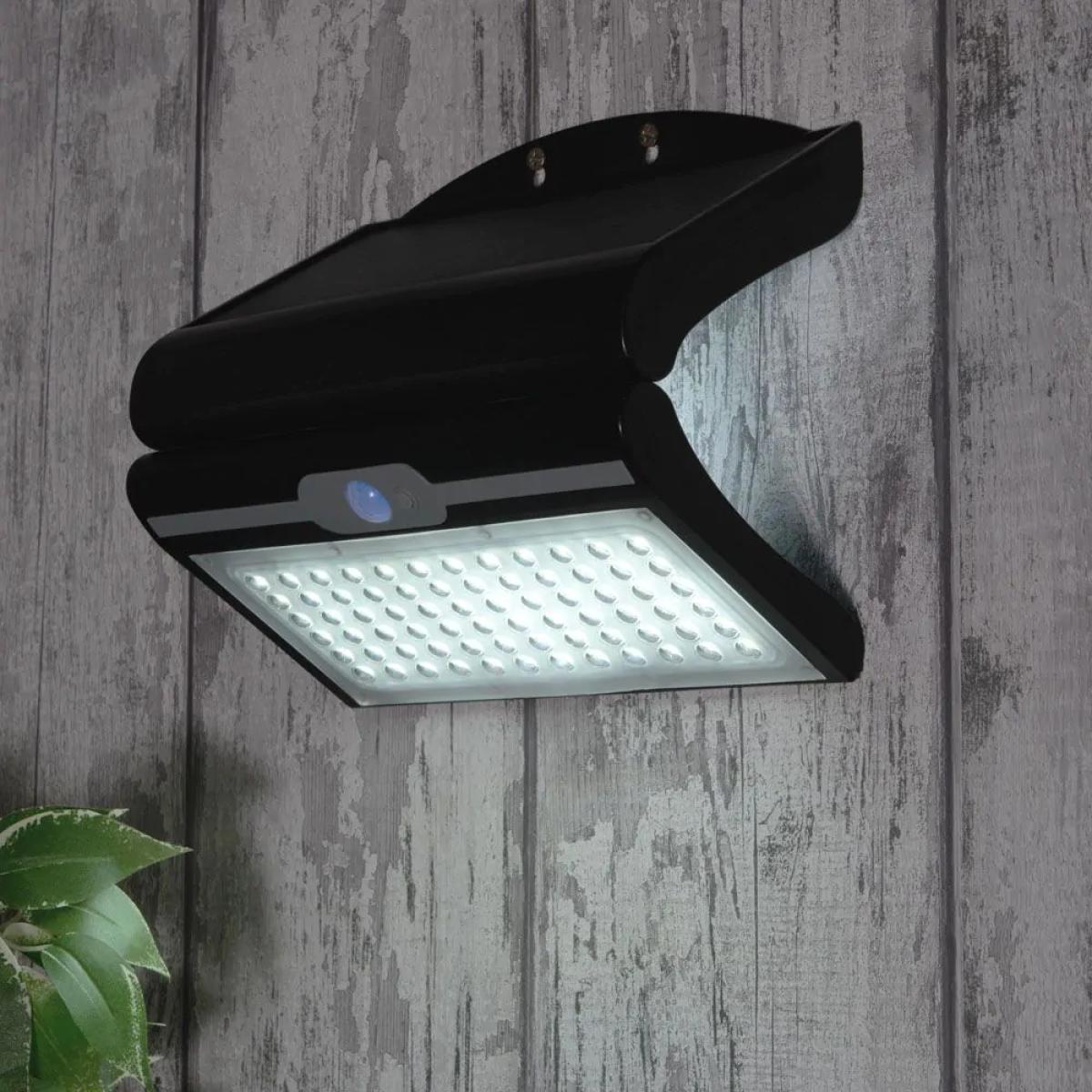 Hesper 6 Watt LED Outdoor Solar Flood Light with Sensor, Black – image 2