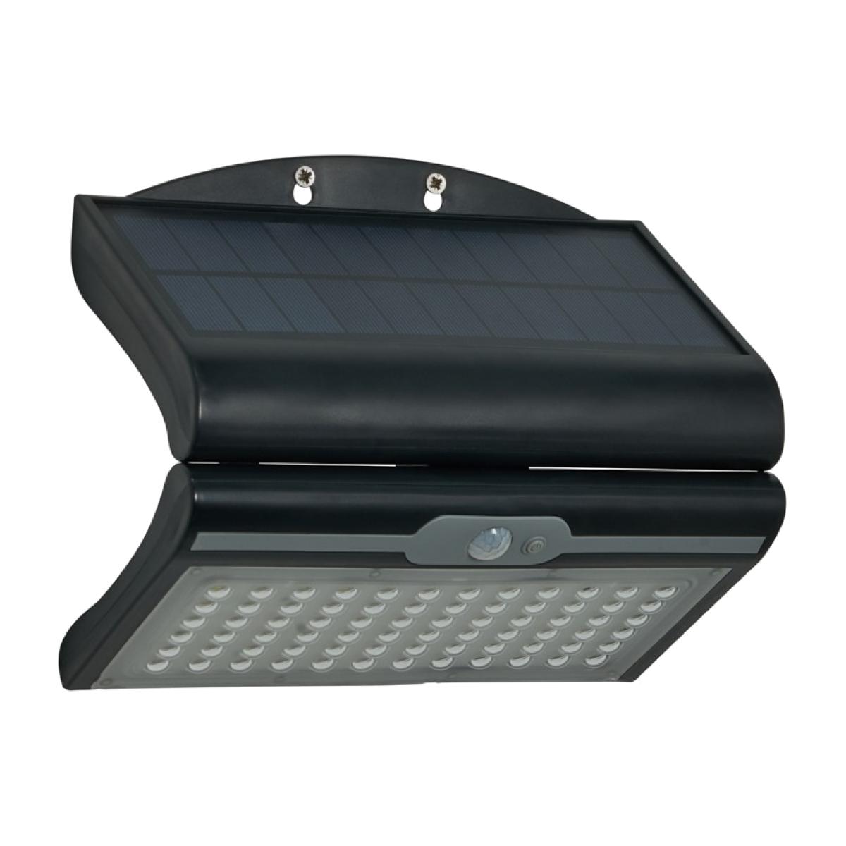 Hesper 6 Watt LED Outdoor Solar Flood Light with Sensor, Black – image 1