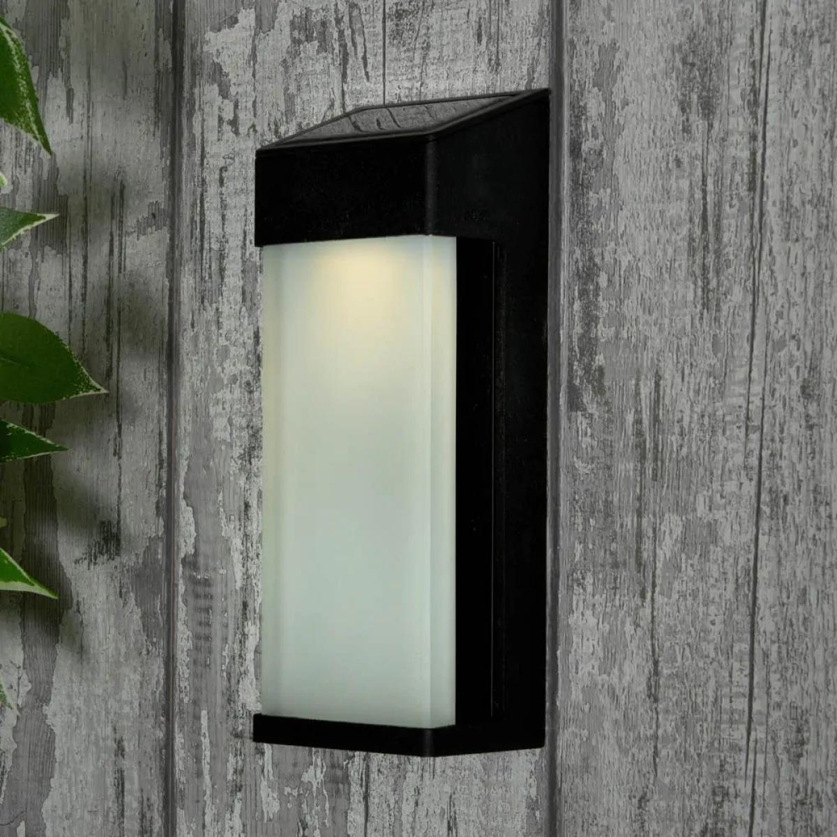 Gunay LED Outdoor Solar Wall Light, Black – image 2