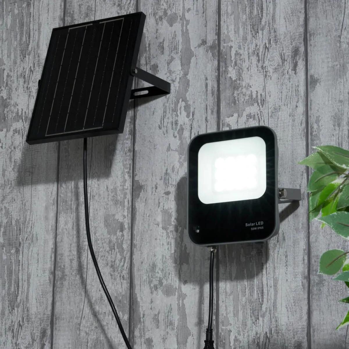 Aster LED 50 Watt Outdoor Solar Flood Light, Grey – image 2