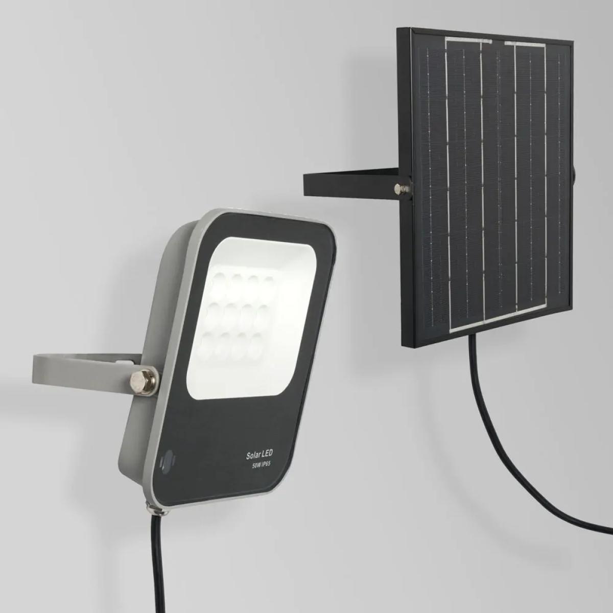 Aster LED 50 Watt Outdoor Solar Flood Light, Grey – image 3