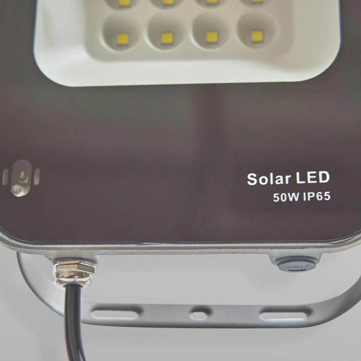 Aster LED 50 Watt Outdoor Solar Flood Light, Grey – image 4