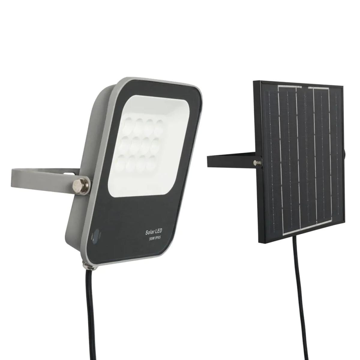 Aster LED 50 Watt Outdoor Solar Flood Light, Grey – image 6