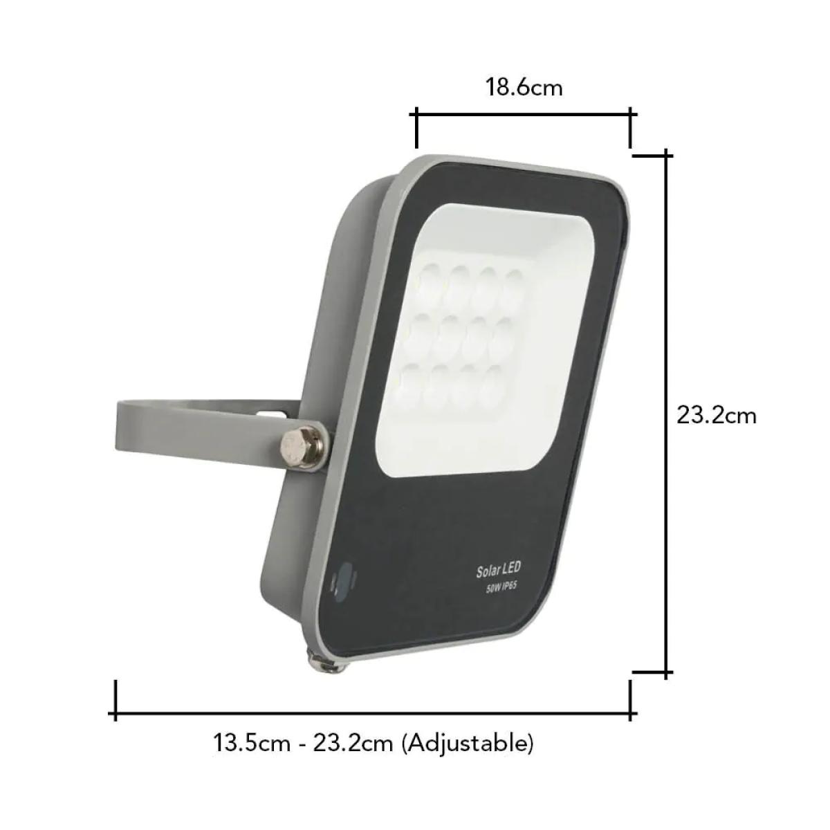 Aster LED 50 Watt Outdoor Solar Flood Light, Grey – image 7