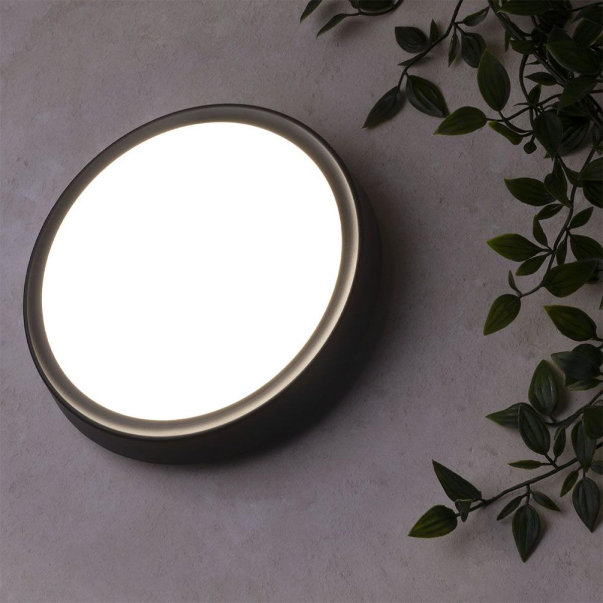 Orkney Outdoor LED Circular Wall Light, Black – image 2