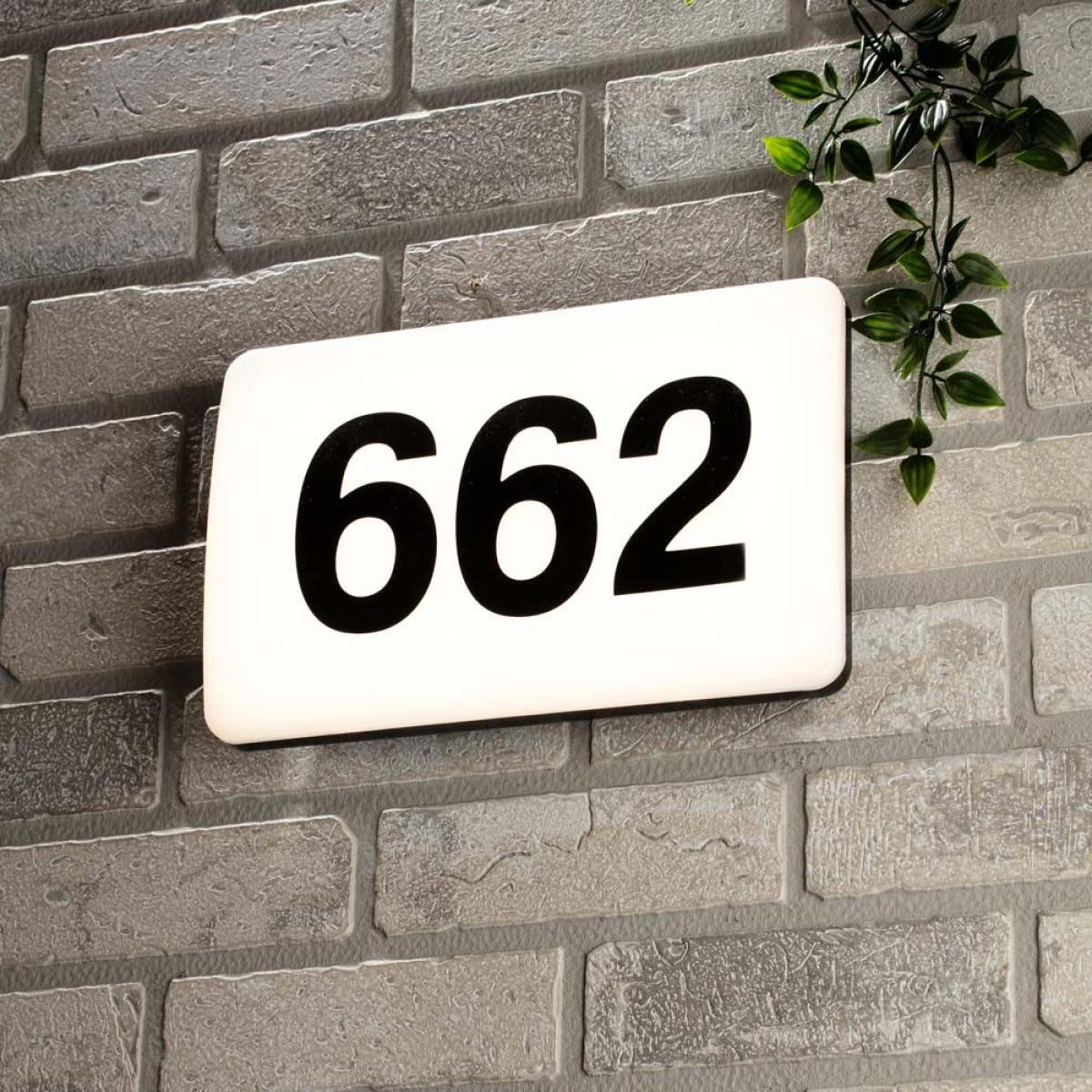Rouen LED Outdoor Door Light with Numbers and Sensor, Black and White – image 2