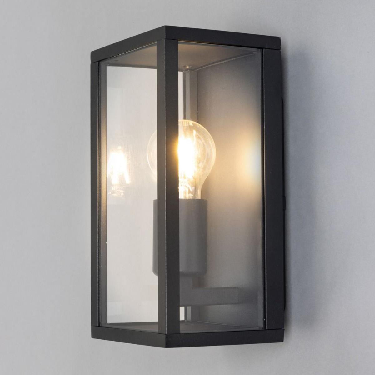 Waylon Outdoor Glass Panel Wall Light, Black – image 2