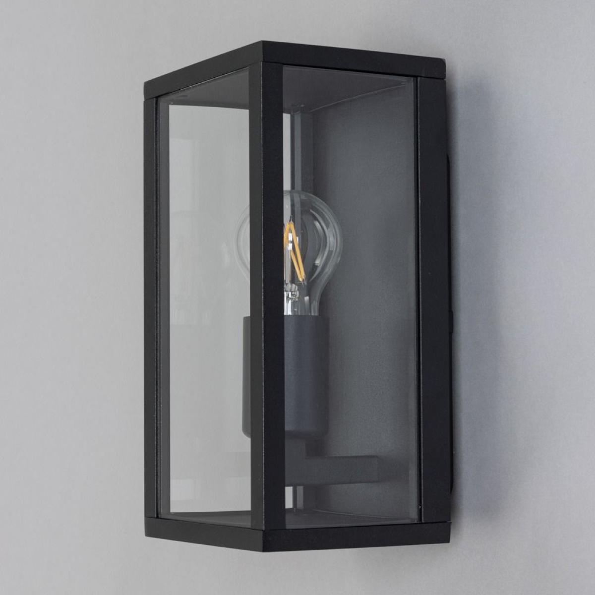 Waylon Outdoor Glass Panel Wall Light, Black – image 3