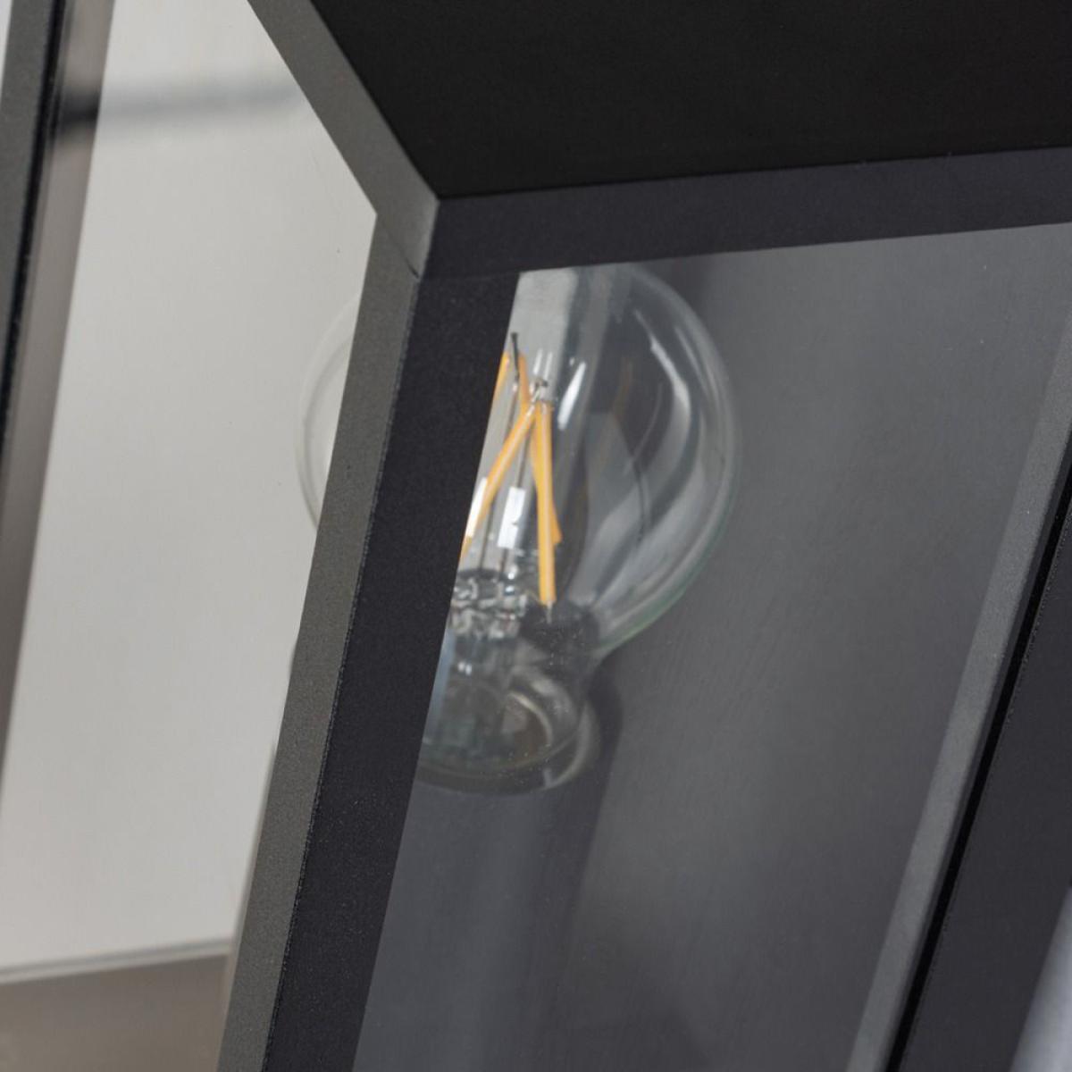 Waylon Outdoor Glass Panel Wall Light, Black – image 4