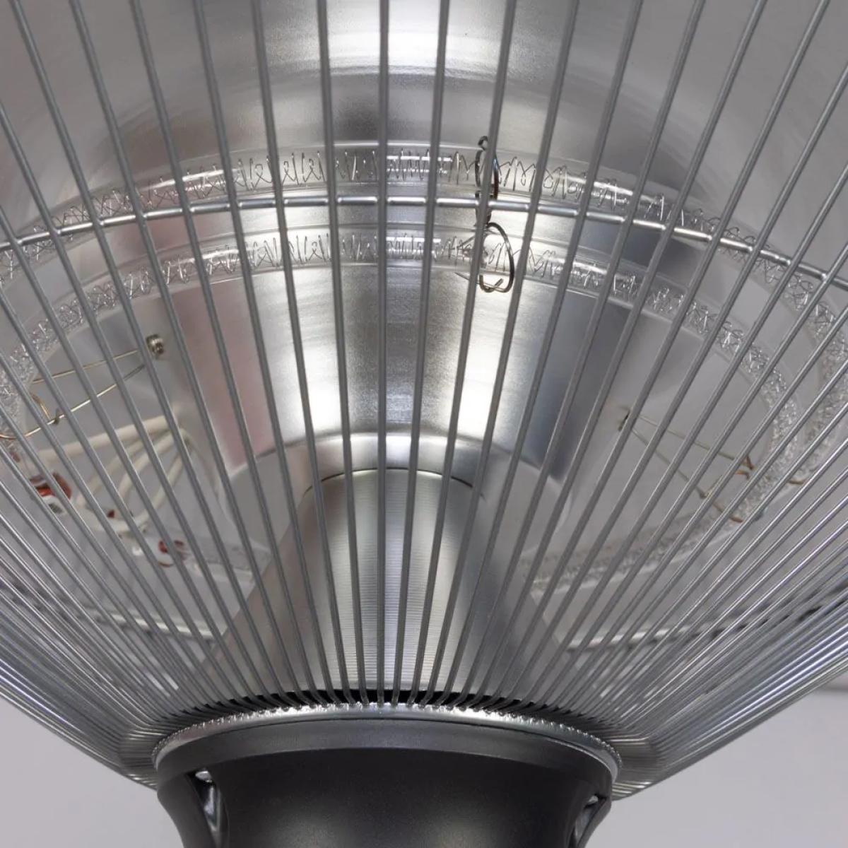 2000 Watt Floor Standing Halogen Element Patio Heater, Silver – image 4