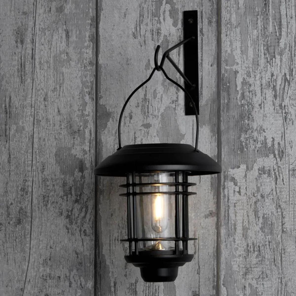 Caelum LED Outdoor Solar Hanging Wall Light, Black – image 2