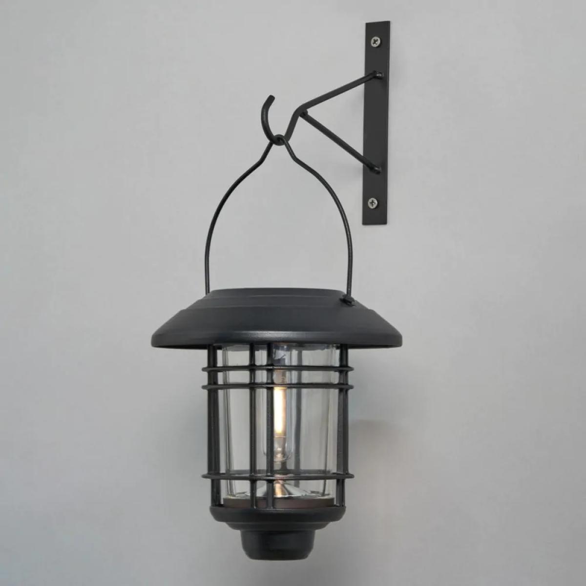 Caelum LED Outdoor Solar Hanging Wall Light, Black – image 3