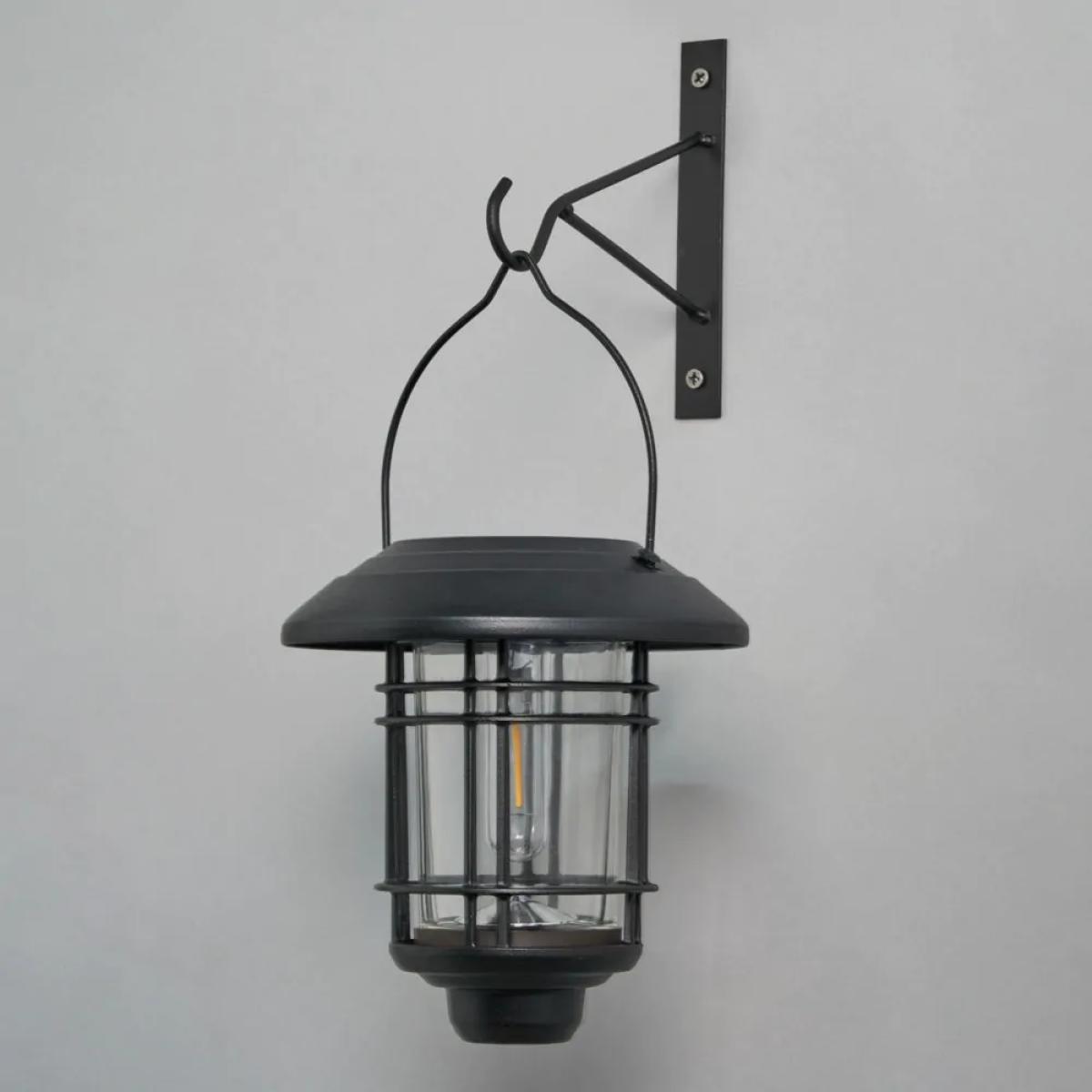 Caelum LED Outdoor Solar Hanging Wall Light, Black – image 4