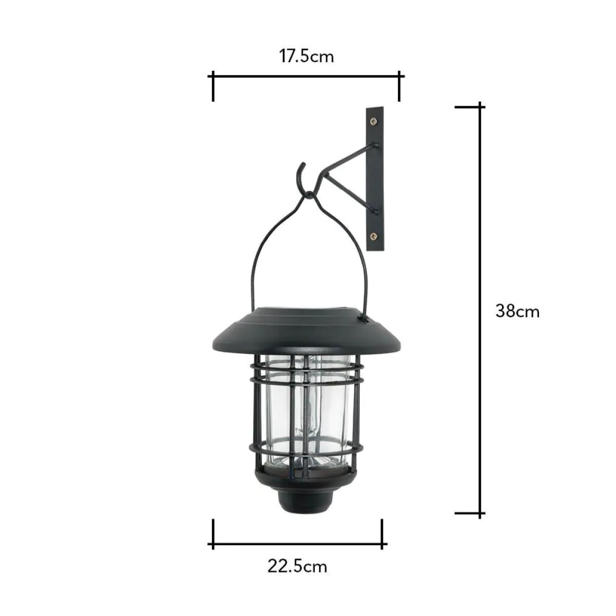 Caelum LED Outdoor Solar Hanging Wall Light, Black – image 6