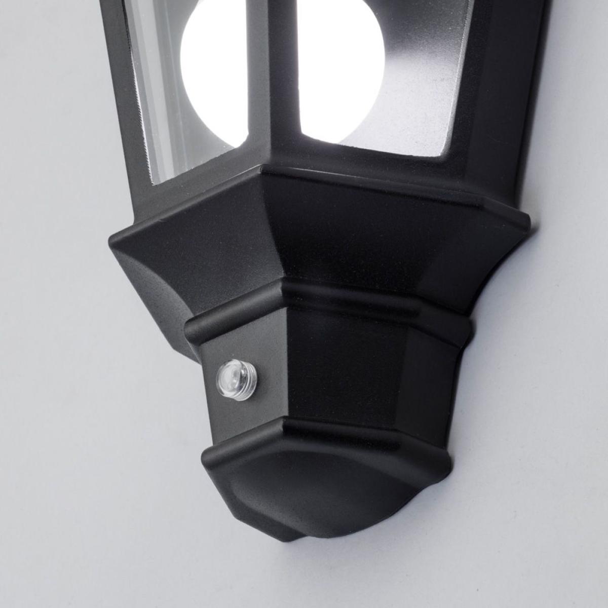 Findlay Outdoor Traditional Half Lantern with Photocell, Black – image 5
