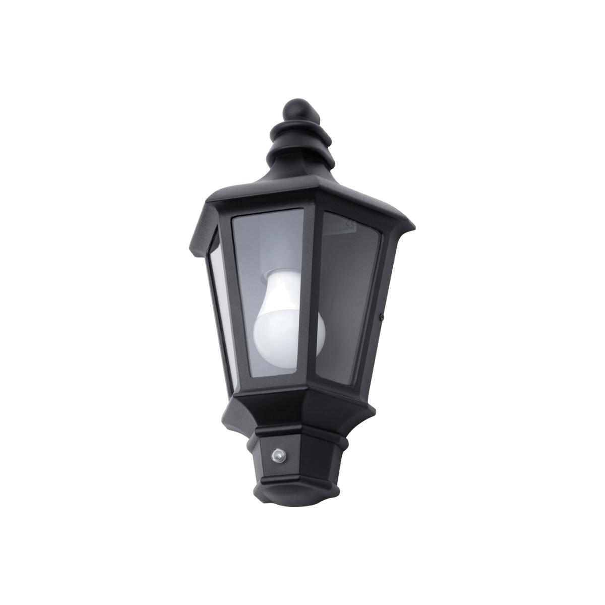 Findlay Outdoor Traditional Half Lantern with Photocell, Black – image 1