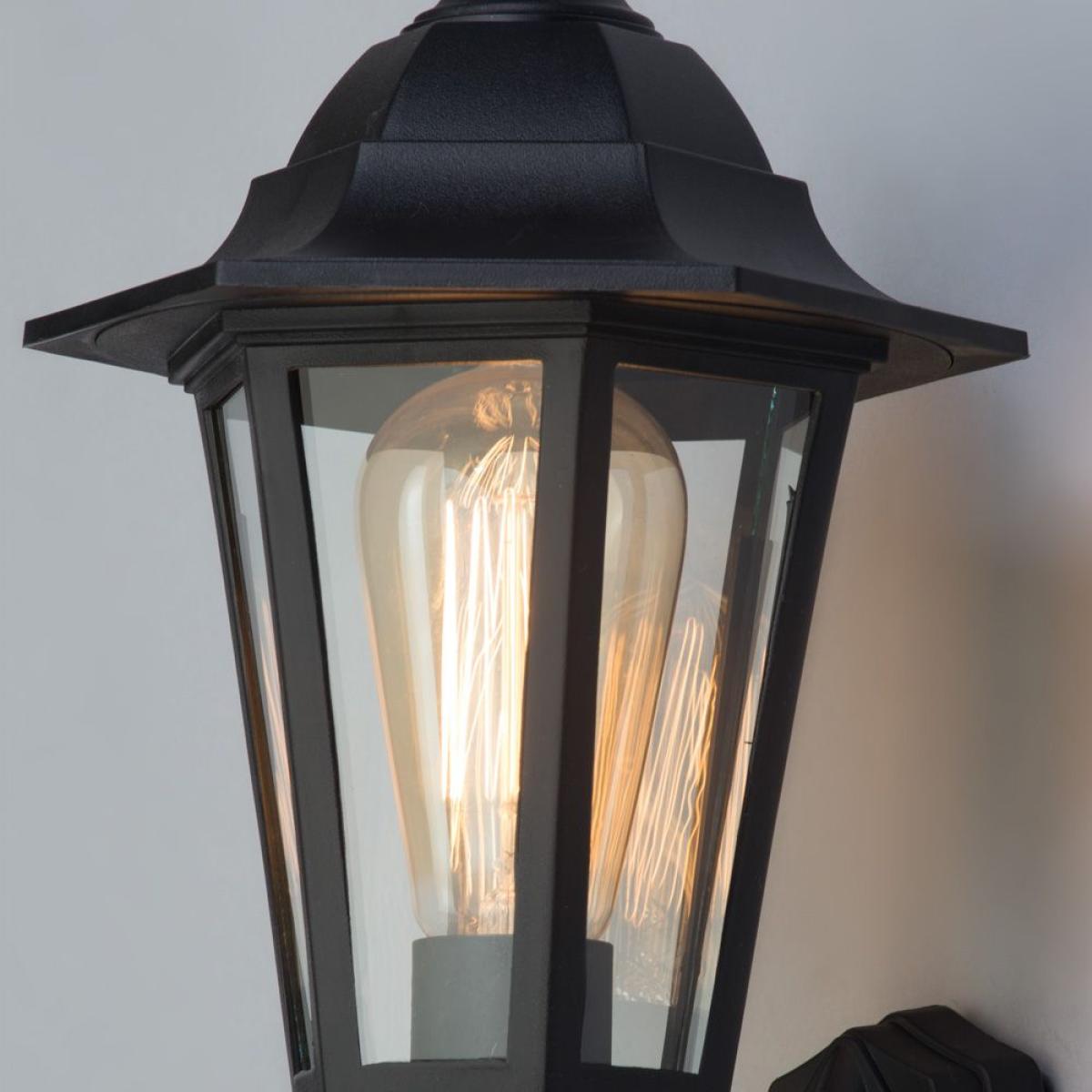 Ferris Outdoor Polycarbonate Wall Lantern with PIR Sensor, Black – image 5