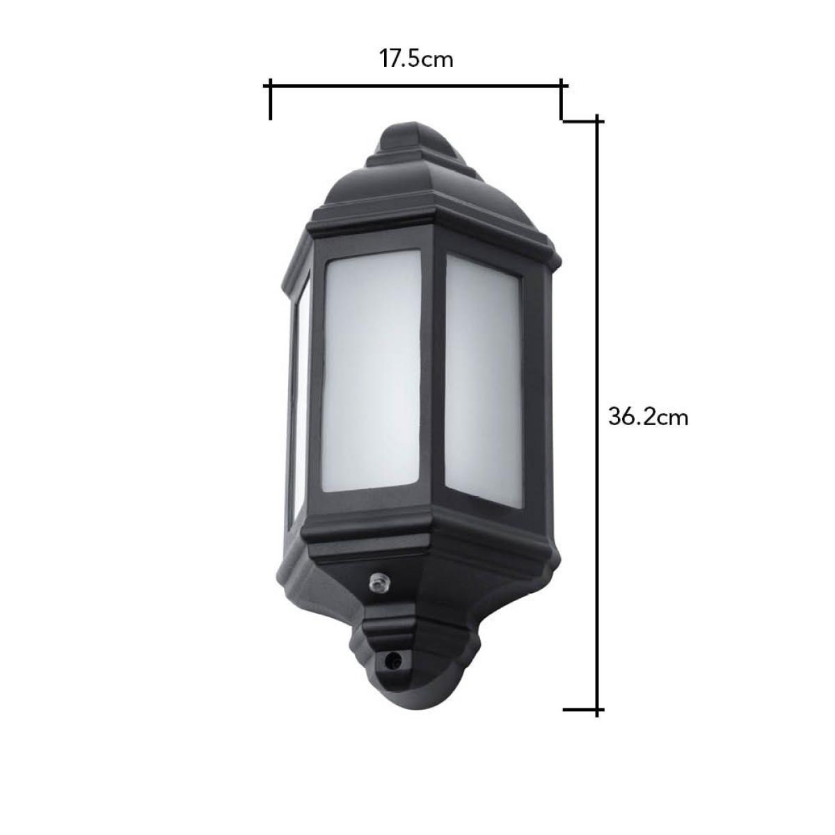 Milne Outdoor LED Half Wall Lantern with Photocell, Black – image 6