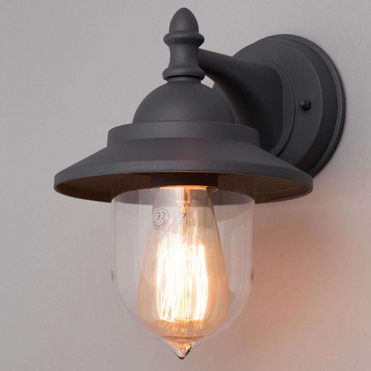 Trent Outdoor Fisherman Style Lantern Wall Light, Anthracite – image 3