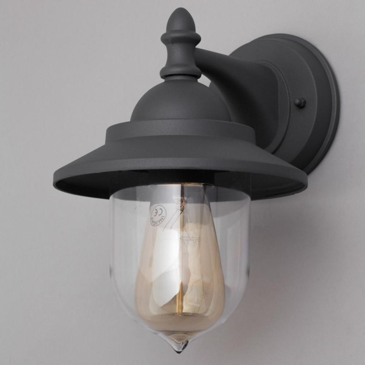 Trent Outdoor Fisherman Style Lantern Wall Light, Anthracite – image 4