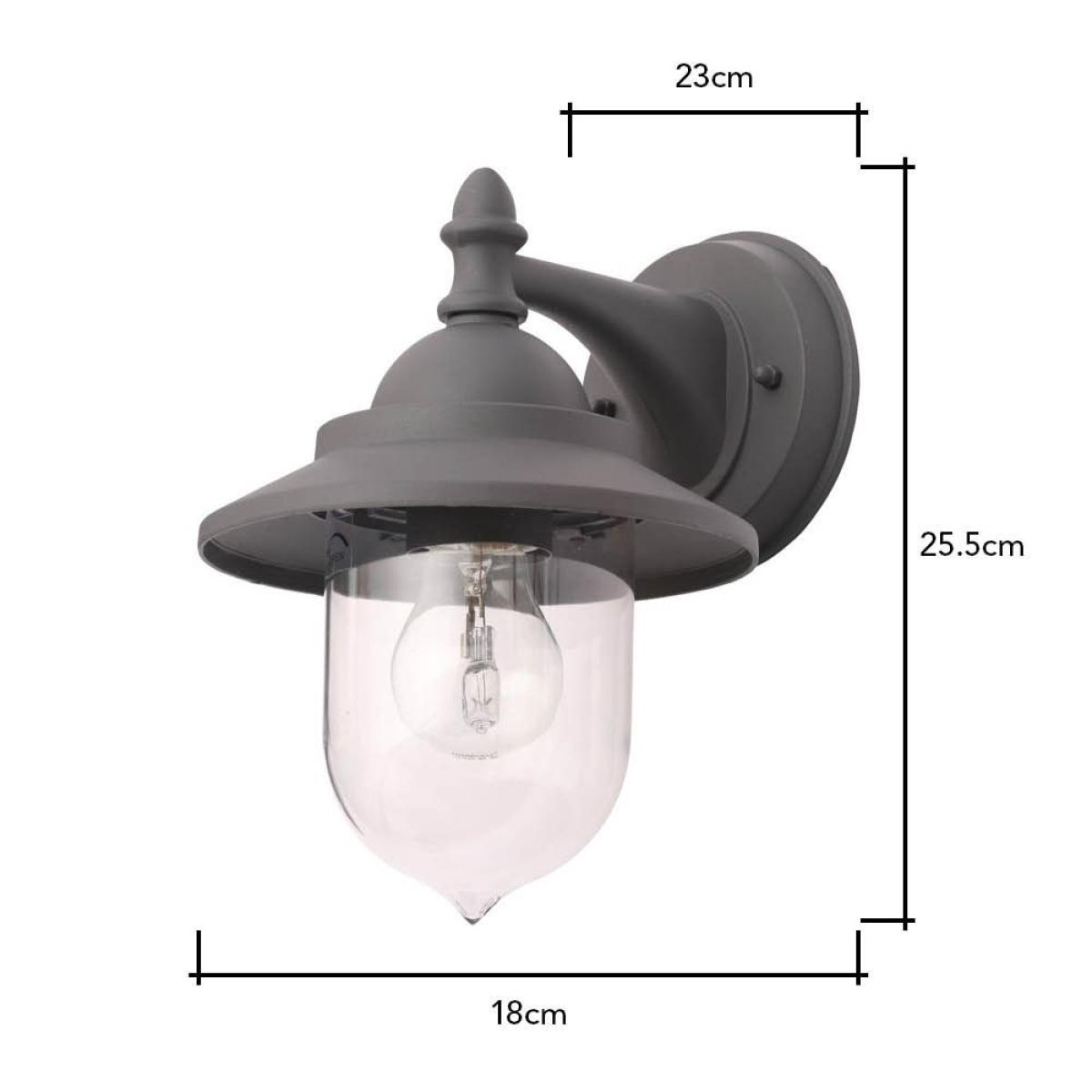 Trent Outdoor Fisherman Style Lantern Wall Light, Anthracite – image 6