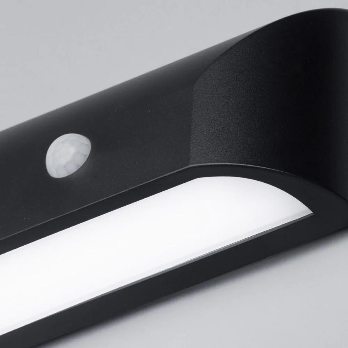 Cava Outdoor LED Rectangular Wall Light with PIR Sensor, Black – image 5