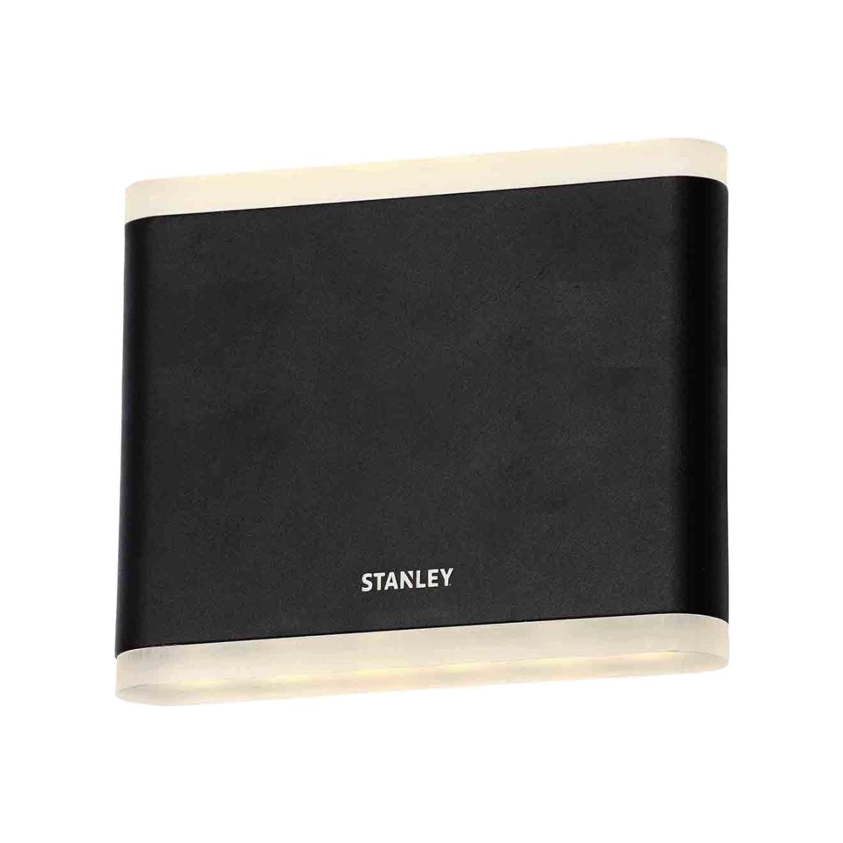 Stanley Moselle Outdoor Small LED Flush Up & Down Wall Light, Black