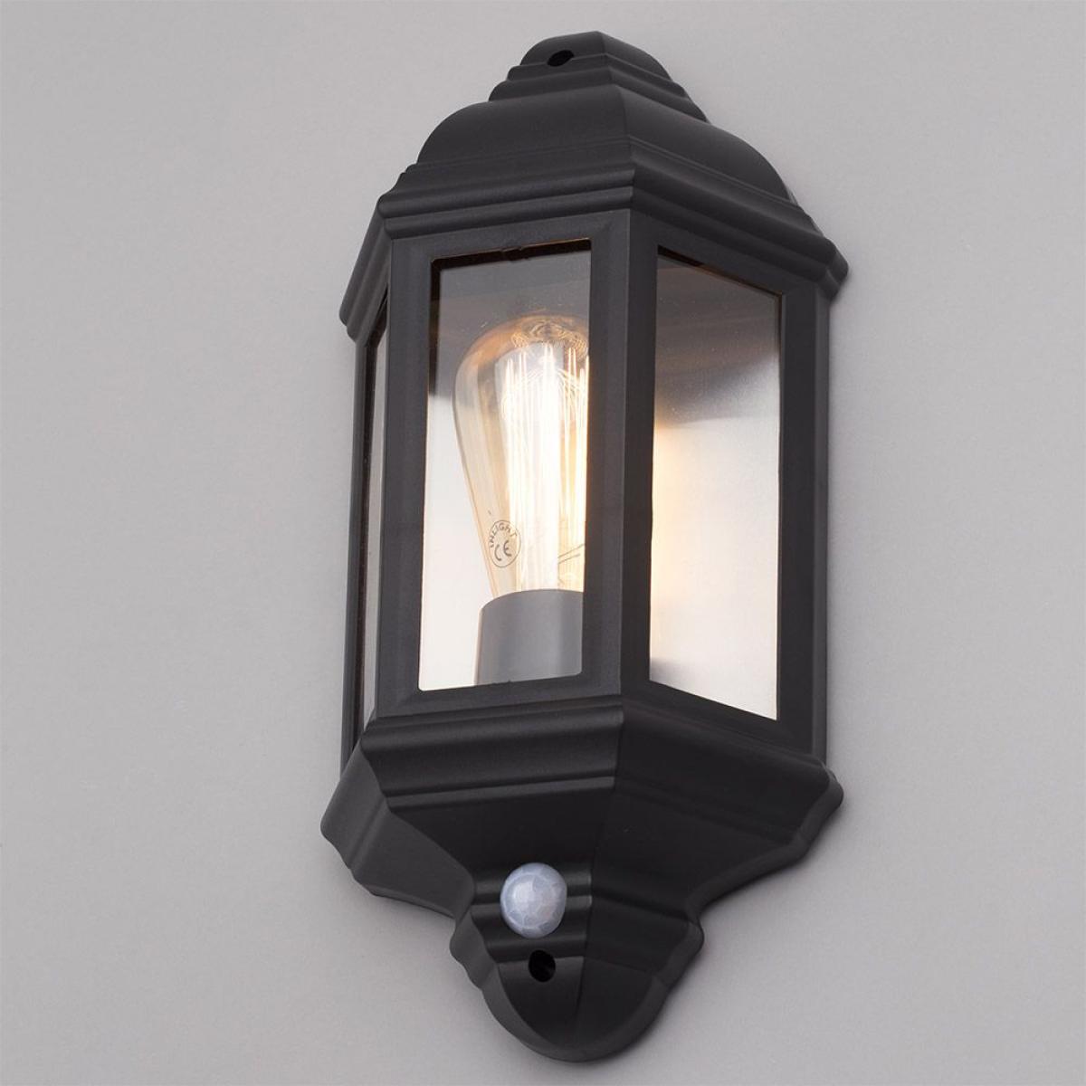 Hunda Outdoor Half Wall Lantern with PIR Sensor, Black – image 3