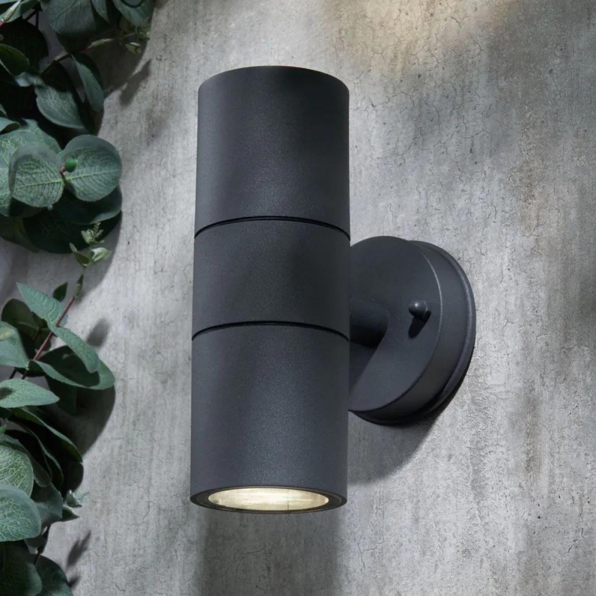 Roy Outdoor Up & Down Wall Light with Tempered Glass, Anthracite – image 2