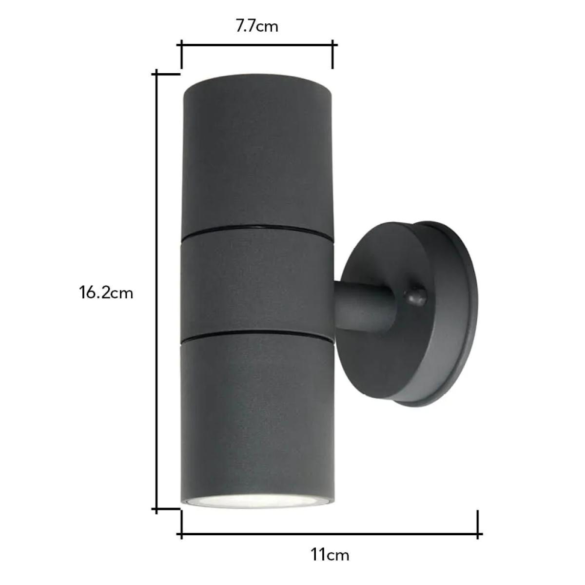 Roy Outdoor Up & Down Wall Light with Tempered Glass, Anthracite – image 6
