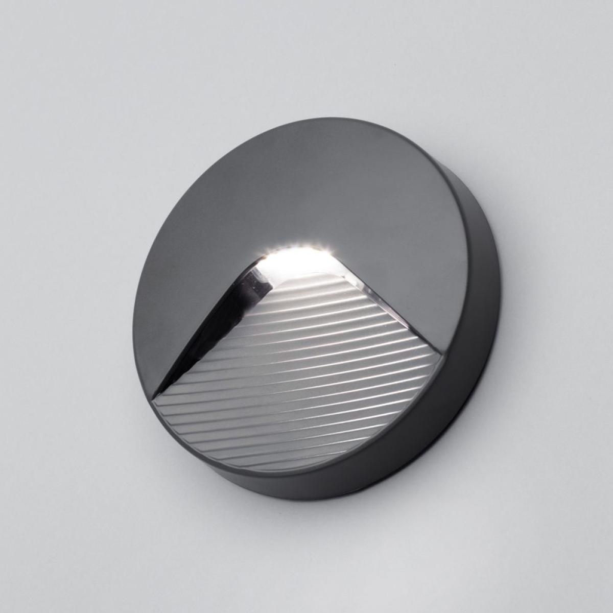 Burray LED Round Surface Brick Wall Light, Anthracite – image 3