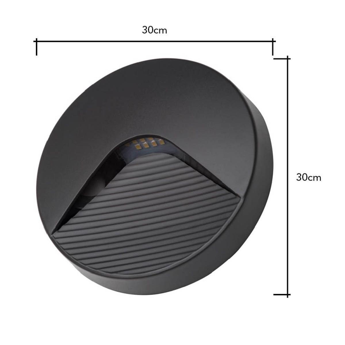 Burray LED Round Surface Brick Wall Light, Anthracite – image 6