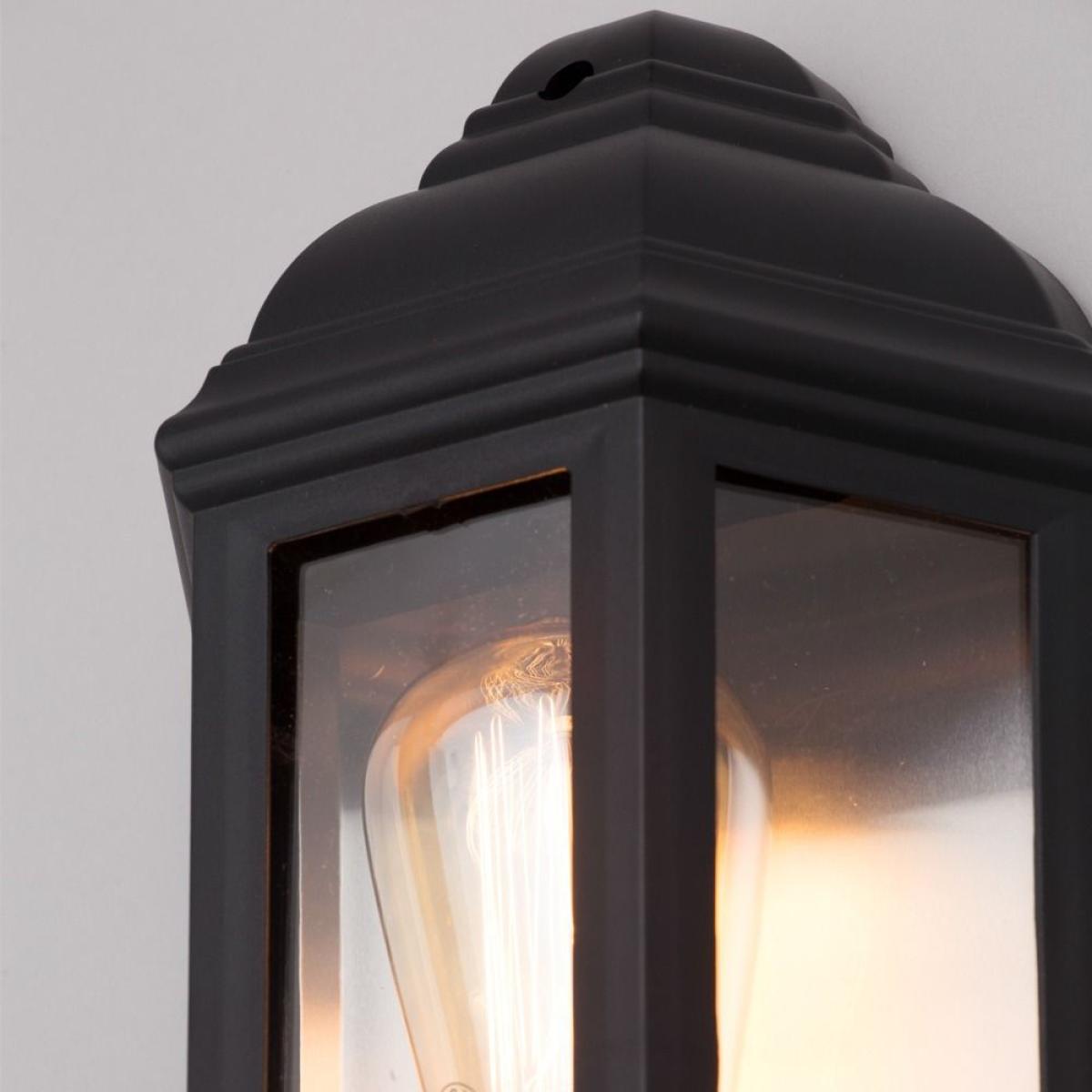 Faray Outdoor 3 Sided Lantern Wall Light, Black – image 5