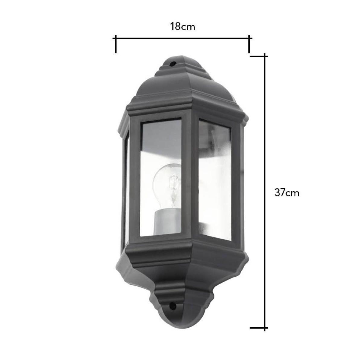 Faray Outdoor 3 Sided Lantern Wall Light, Black – image 6