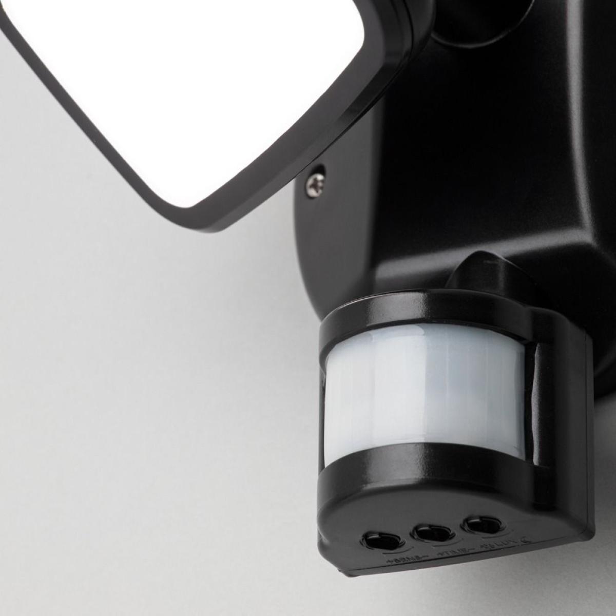 Wilson Single 10 Watt LED Outdoor Flood Light with PIR Sensor, Black – image 5